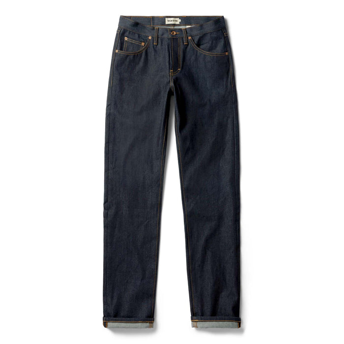 flatlay of The Democratic Jean in Cone Mills Cordura Denim