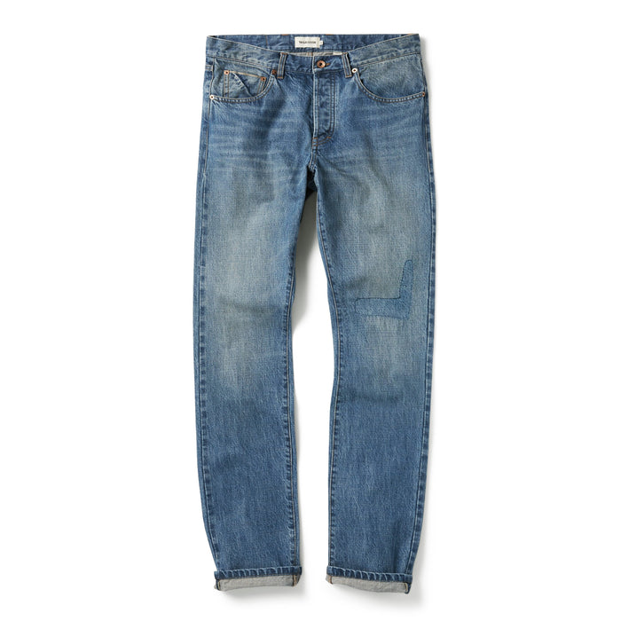 flatlay of The Democratic Jean in Patch Wash Selvage