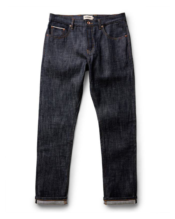 flatlay of The Democratic Jean in Rigid Organic Selvedge