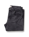 folded flatlay of The Democratic Jean in Washed Black Organic Slub Selvedge