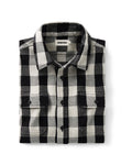 folded flatlay of The Division Shirt in Black Indigo Check