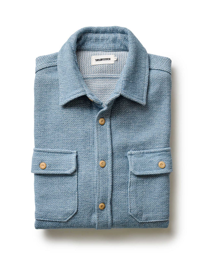 flatlay of The Division Shirt in Washed Indigo folded