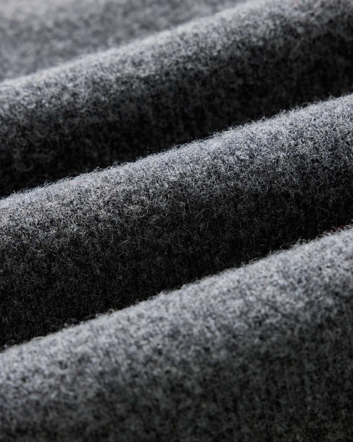material shot of the fabric on The Eastmoor Cardigan in Heather Graphite Wool