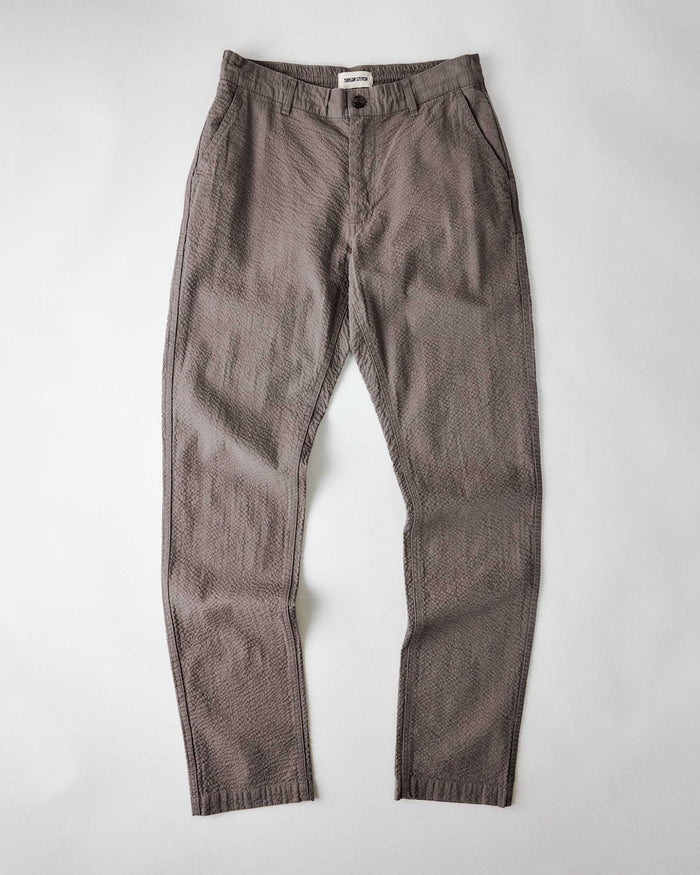 flatlay of The Easy Pant in Canteen Seersucker