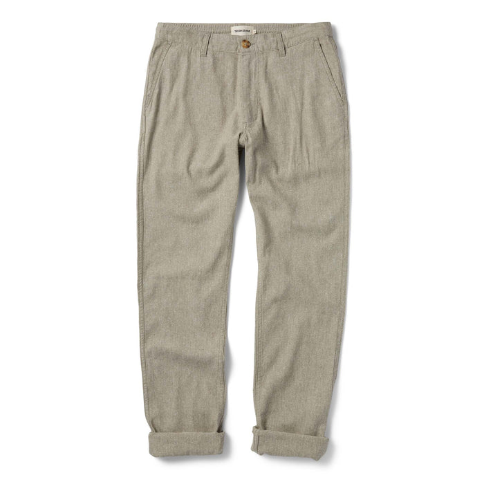 flatlay of The Easy Pant in Olive Herringbone, shown in full