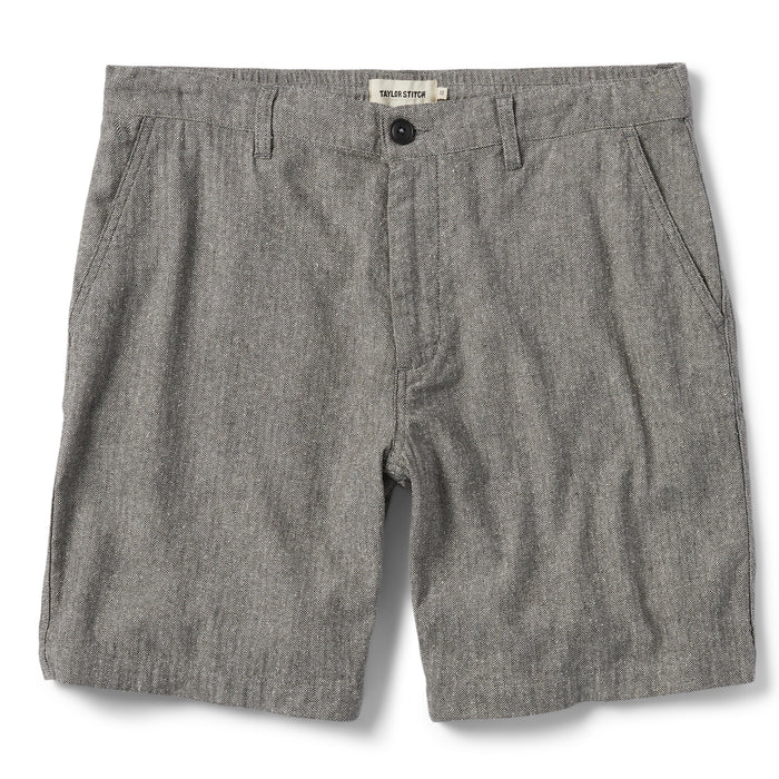 flatlay of The Easy Short in Charcoal Herringbone