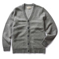 flatlay of The Eddy Cardigan in Ash Herringbone Merino