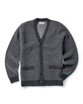 flatlay of The Eddy Cardigan in Heather Charcoal Herringbone