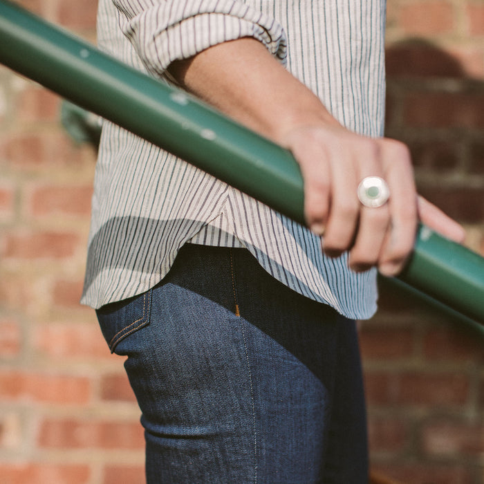 The Edie Popover in French Ticking Stripe