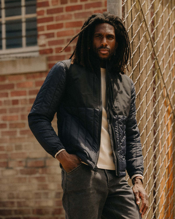 The Ember Jacket in Dark Navy Quilted Nylon