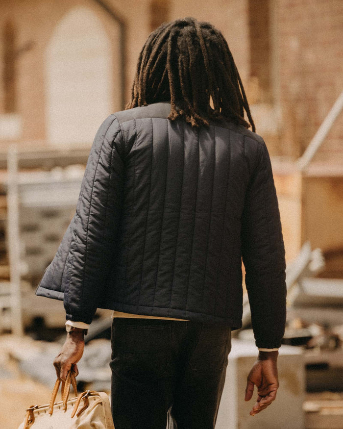 The Ember Jacket in Dark Navy Quilted Nylon