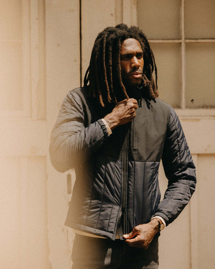 The Ember Jacket in Dark Navy Quilted Nylon
