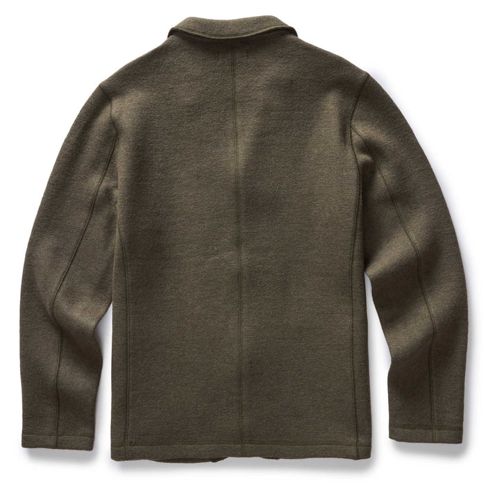 flatlay of the back of The Evans Blazer in Forest Birdseye Wool