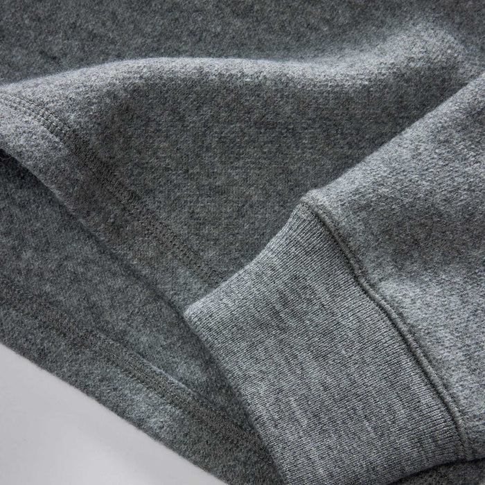 material shot of the cuffs on The Evans Crew in Dark Ash Birdseye Wool