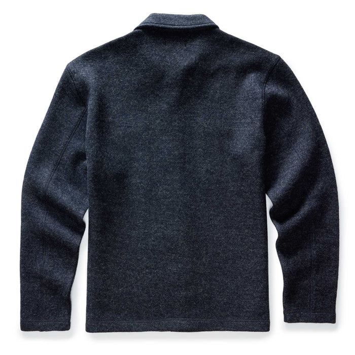 flatlay of the back of The Evans Overshirt in Navy Birdseye Wool