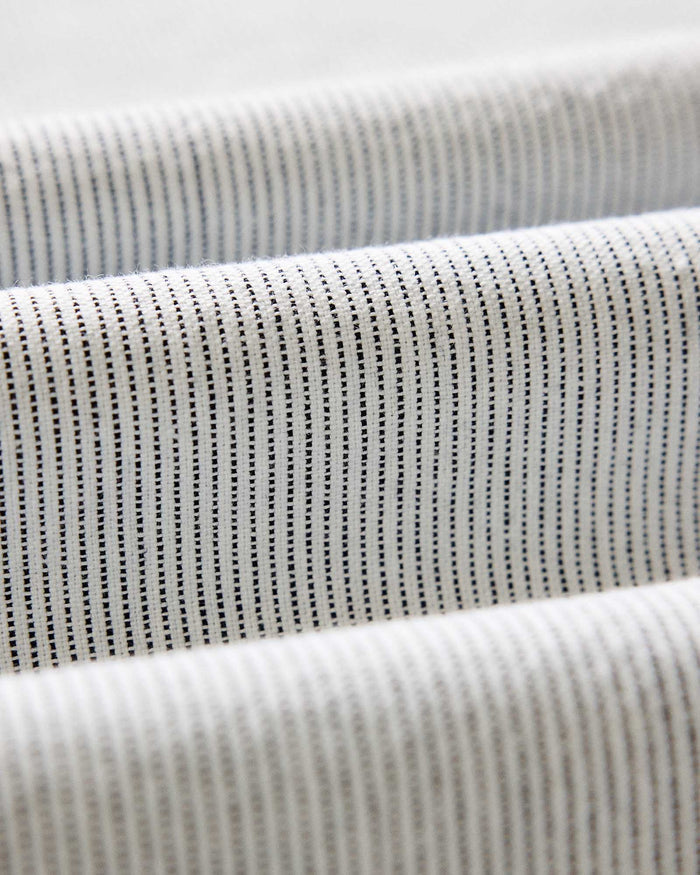 material shot of the fabric on The Exhaust Shirt in Natural Stripe