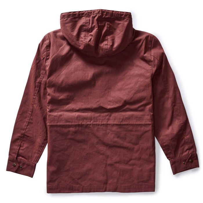 flatlay of the back of The Explorer Jacket in Red Wine Dry Wax