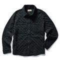 flatlay of The Fall Line Overshirt in Heather Coal Quilted Jersey