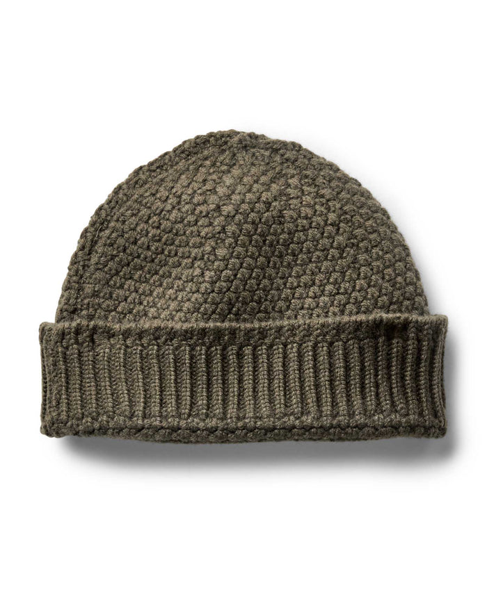 flatlay of The Fisherman Beanie in Heather Army