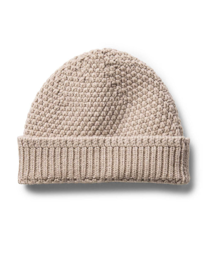 flatlay of The Fisherman Beanie in Heather Fog