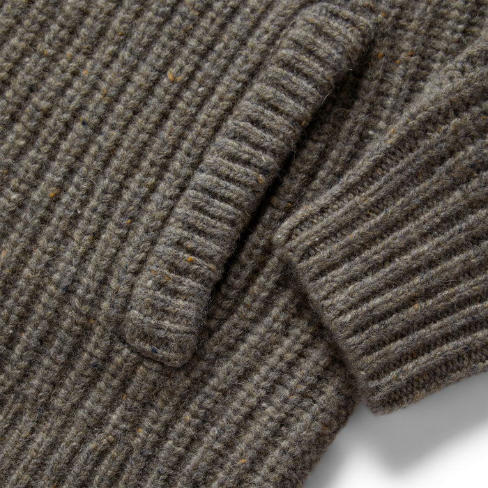 material shot of the pocket on The Fisherman Full-Zip in Taupe