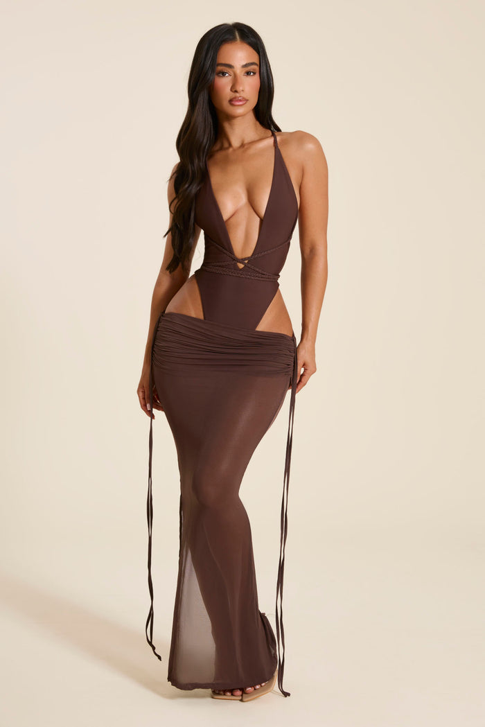 The Fishtail Swimsuit in Brown