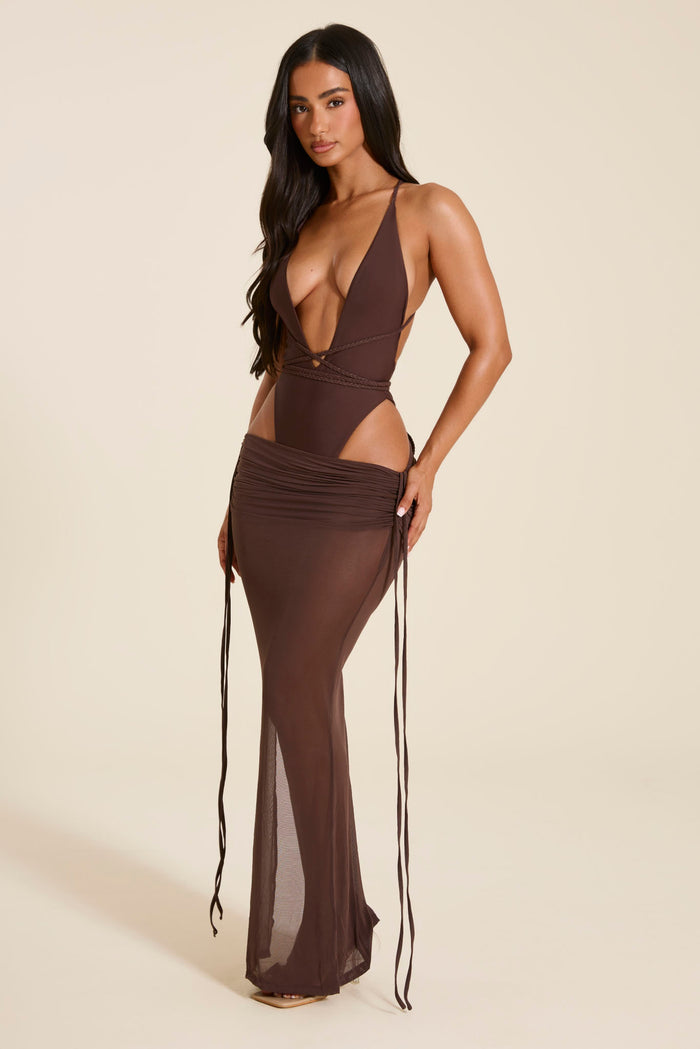 The Fishtail Swimsuit in Brown