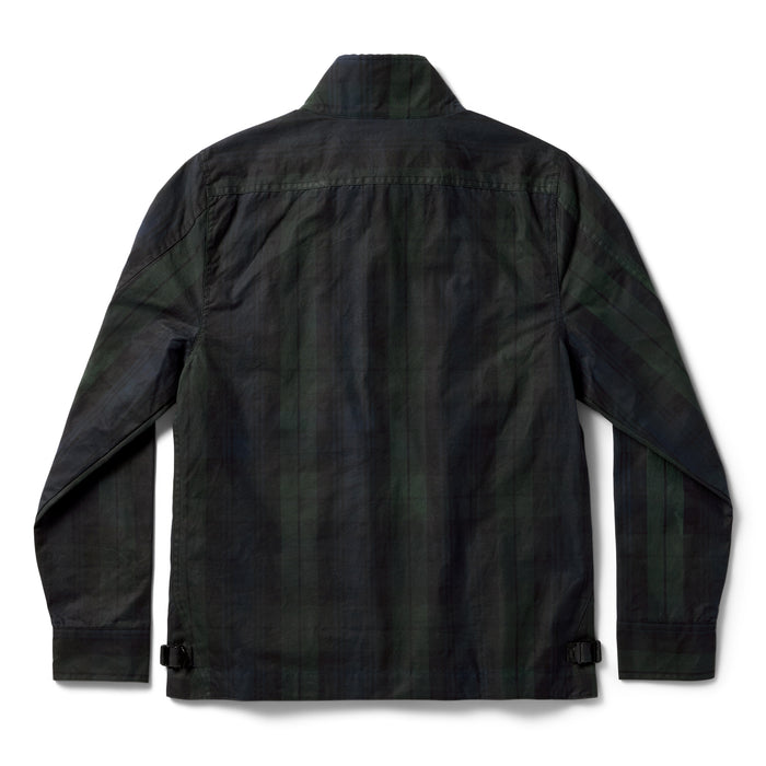 flatlay of The Flint Jacket in Blackwatch Dry Wax, from the back