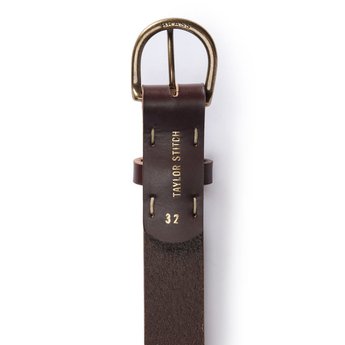 editorial flatlay of the inside of the buckle on The Foundation Belt in Dark Brown