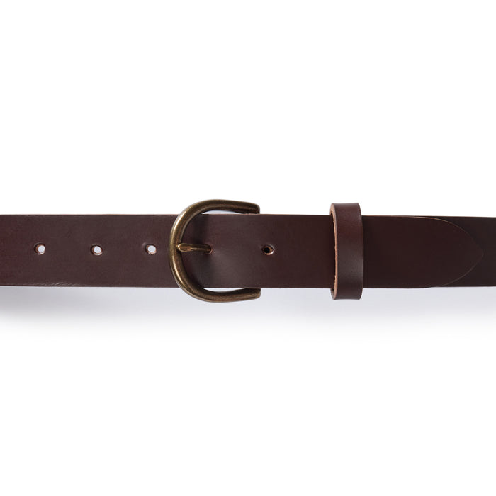 editorial image of the buckle belted for The Foundation Belt in Dark Brown