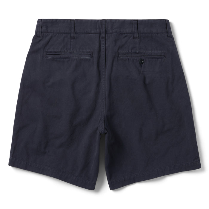 flatlay of  The Foundation Short in Navy Twill, shown from the back
