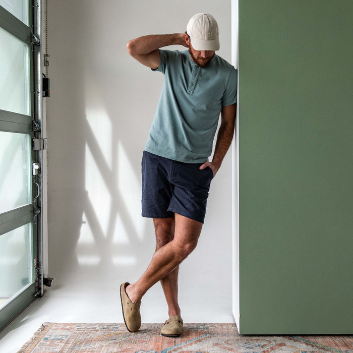 fit model in The Foundation Short in Organic Marine