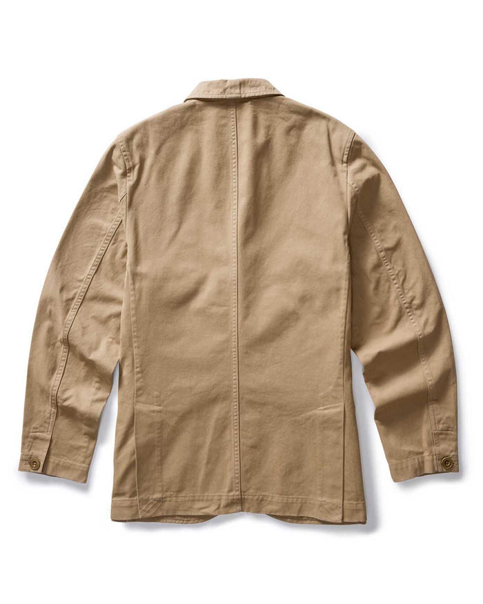 flatlay of the back of The Foundation Sportcoat in Organic Khaki Twill