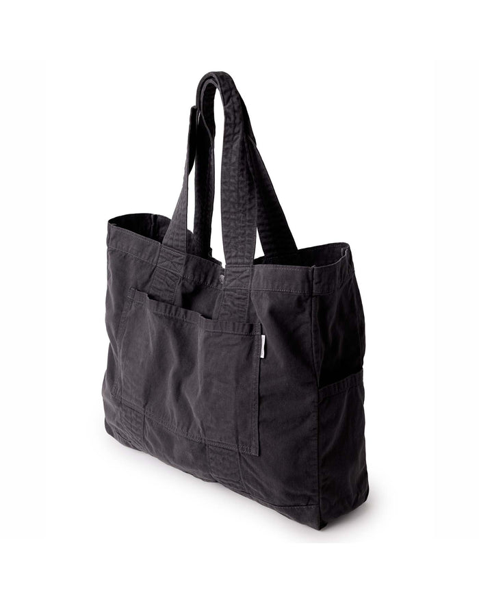 diagonal image of The Foundation Tote in Organic Faded Black