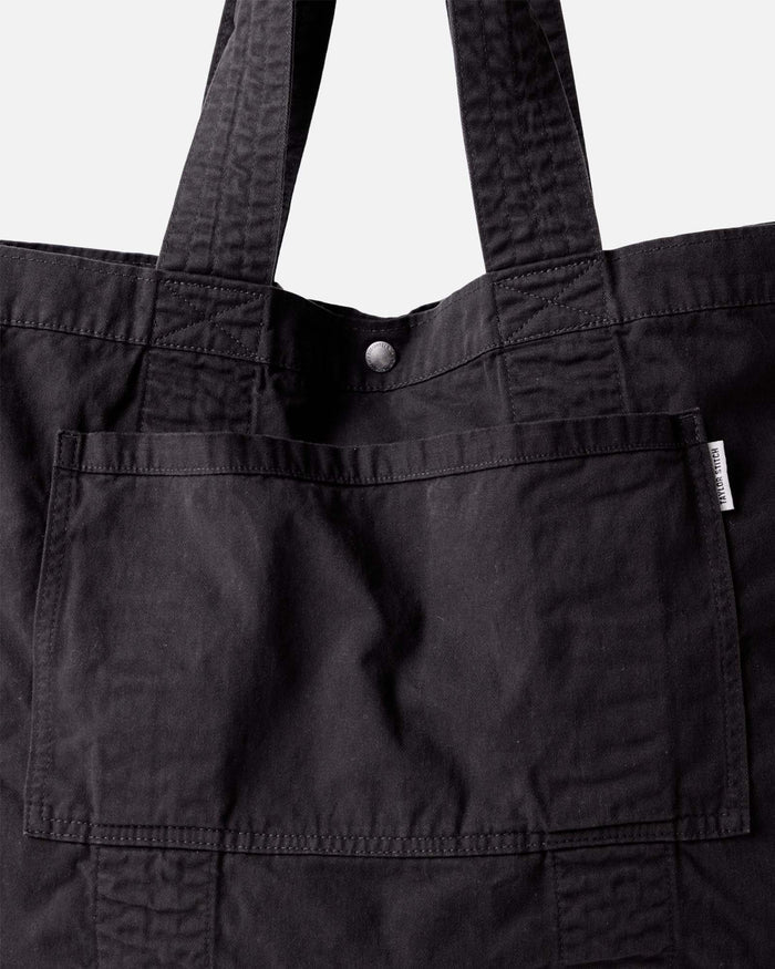 front image of the pocket on The Foundation Tote in Organic Faded Black