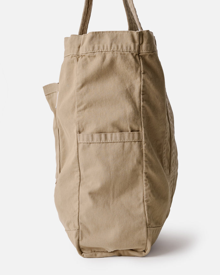 side image of The Foundation Tote in Organic Khaki