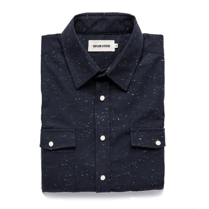 The Glacier Shirt in Navy Nep Twill