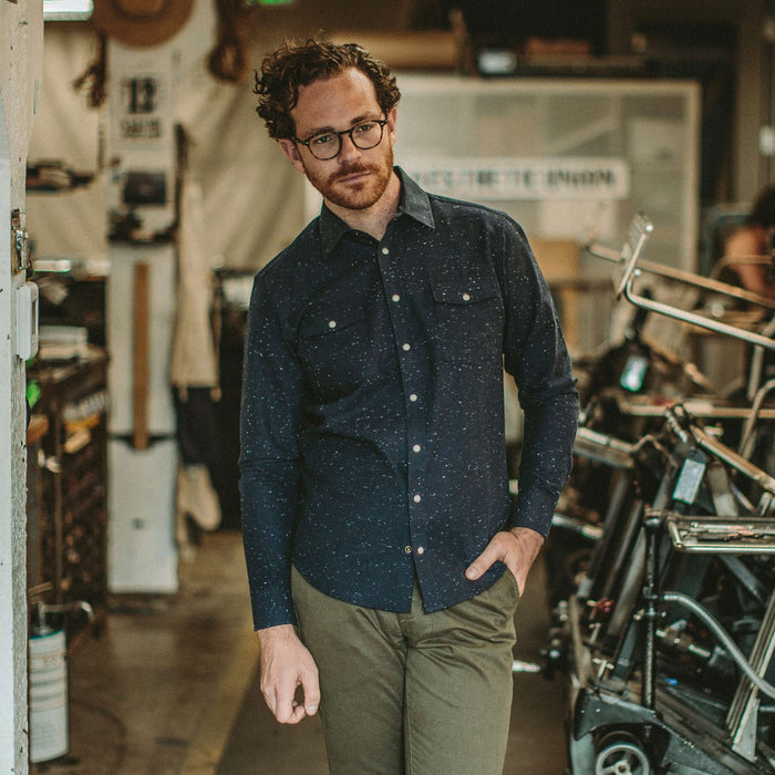 Our fit model in his studio
