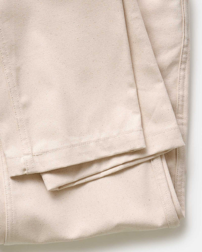 material shot of the cuffs on The Good Acre Chore Pant in Natural Canvas