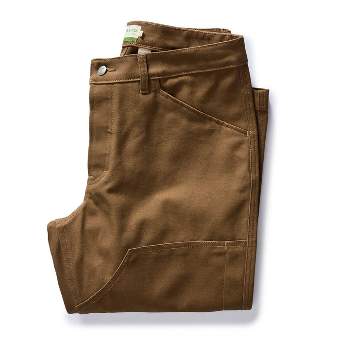 folded flatlay of The Good Acre Chore Pant in Tan Canvas