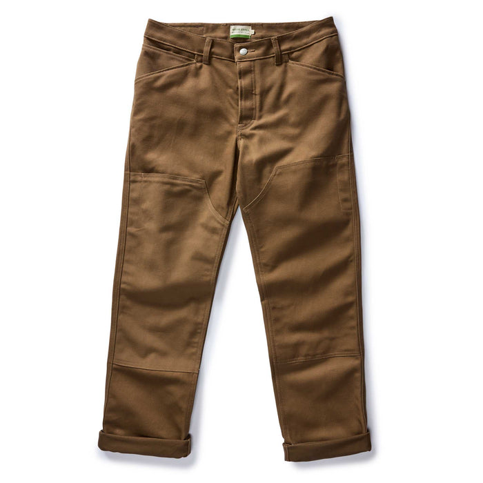flatlay of The Good Acre Chore Pant in Tan Canvas