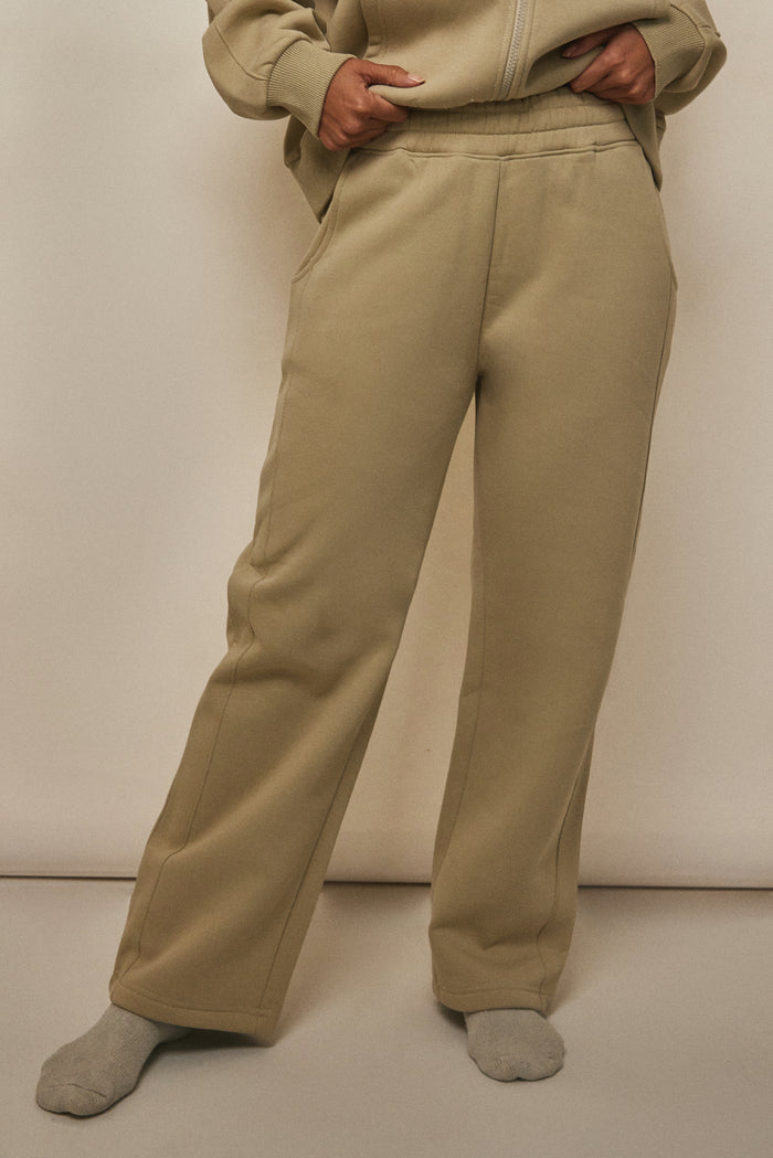 The Graphic Varsity Straight Leg Joggers in Stone