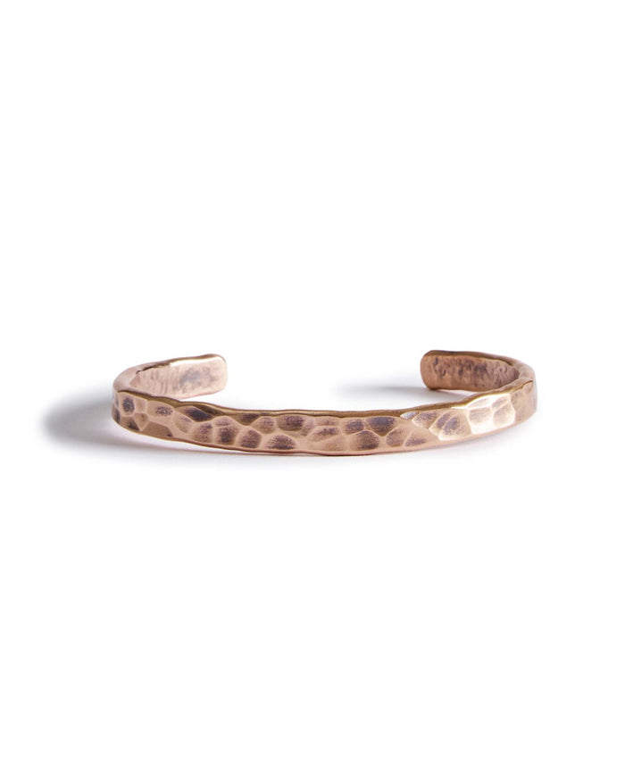 editorial image of the front of The Hammered Cuff in Copper