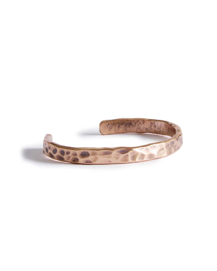 editorial image of the side of The Hammered Cuff in Copper