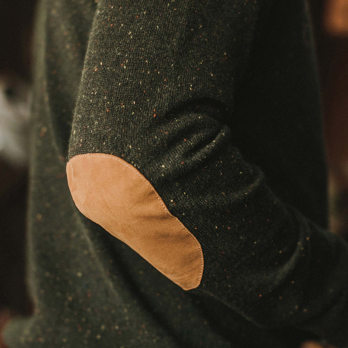 The elbow pad of our fit model