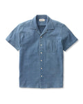 flatlay of The Hawthorne Shirt in Washed Indigo Crepe