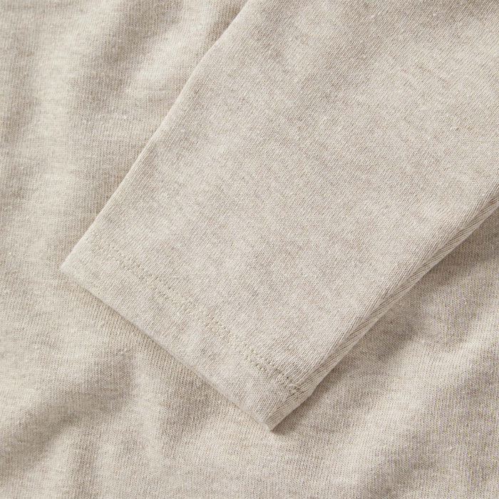 material shot of the cuffs on The Heavy Bag Henley in Oatmeal