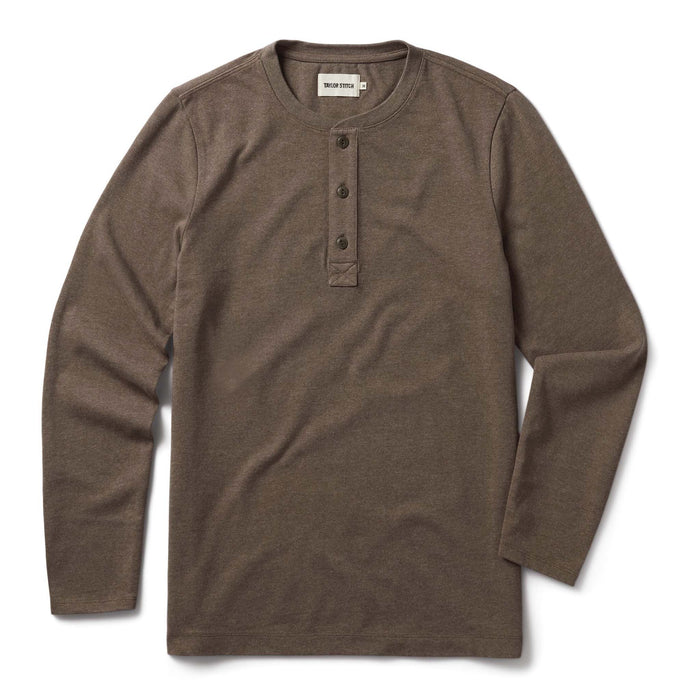 flatlay of The Heavy Bag Henley in Walnut