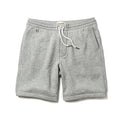 Flat shot of front of The Heavy Bag Short in Heather Grey Fleece