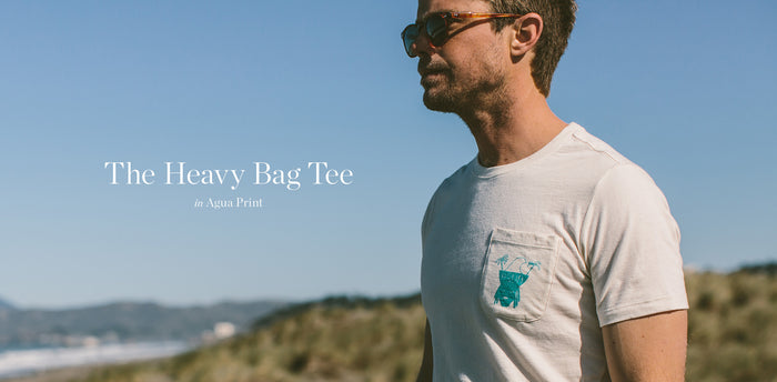 The Heavy Bag Tee in Agua Print workshop header